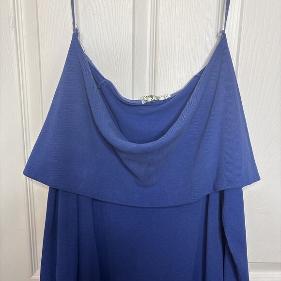 Avani Size Medium Royal Blue Off-Shoulder Long Sleeve Sweater Tunic - Picture 6 of 7